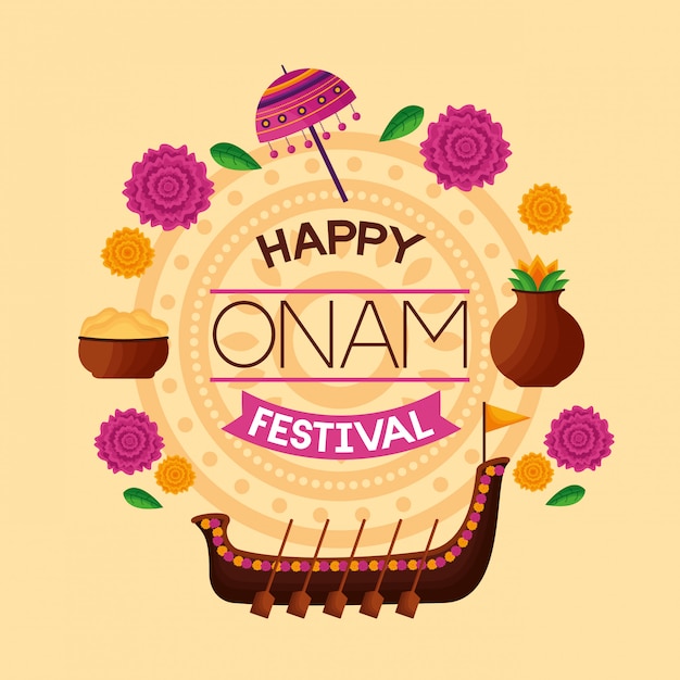 Feliz celebración del festival onam