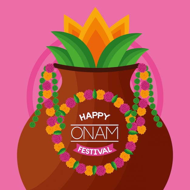 Vector gratuito feliz celebración del festival onam