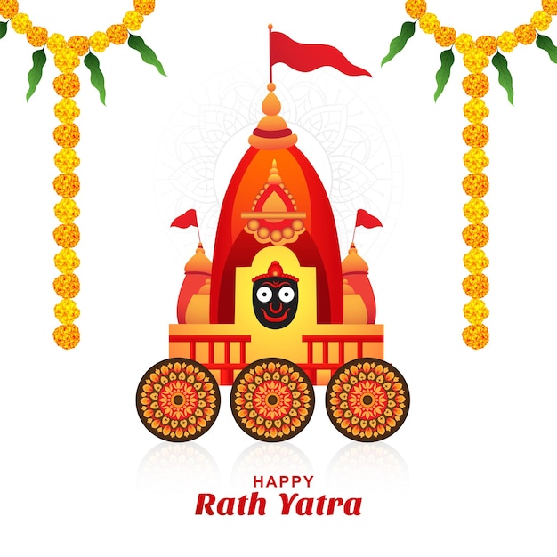 Feliz celebración navideña de rath yatra para el fondo de lord jagannath