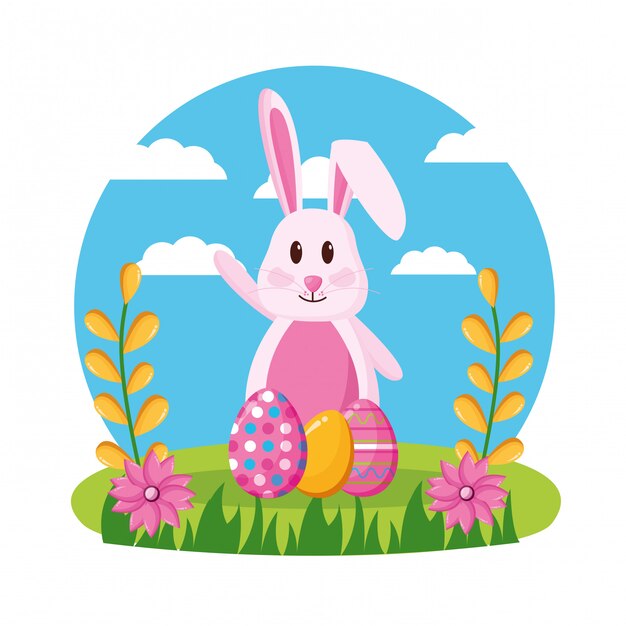 Feliz celebración de pascua ilustración