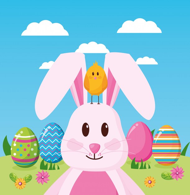 Feliz celebración de pascua ilustración