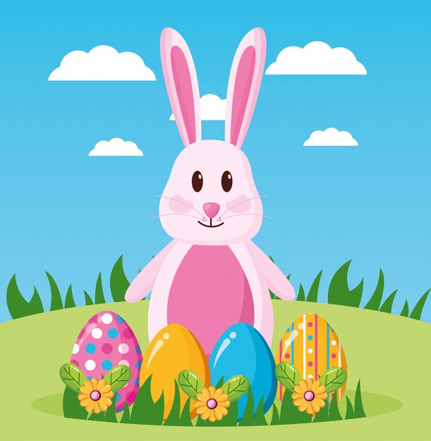 Feliz celebración de pascua ilustración