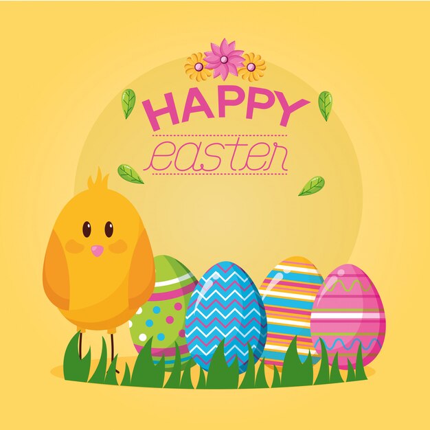 Feliz celebración de pascua ilustración