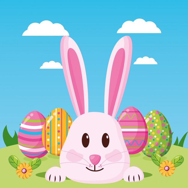 Feliz celebración de pascua ilustración