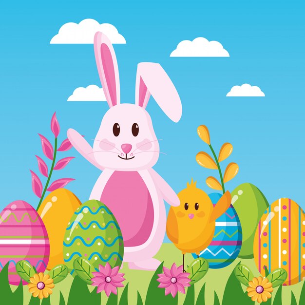 Feliz celebración de pascua ilustración