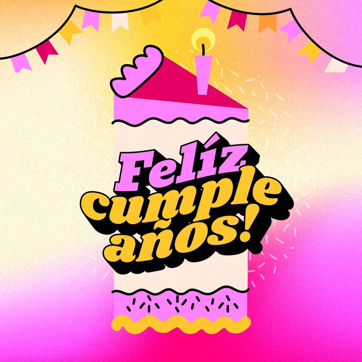 Vector gratuito feliz cumpleaños colorido en ilustración española