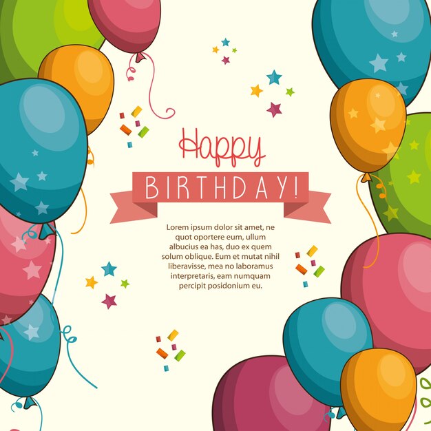 feliz cumpleaños diseño aislado