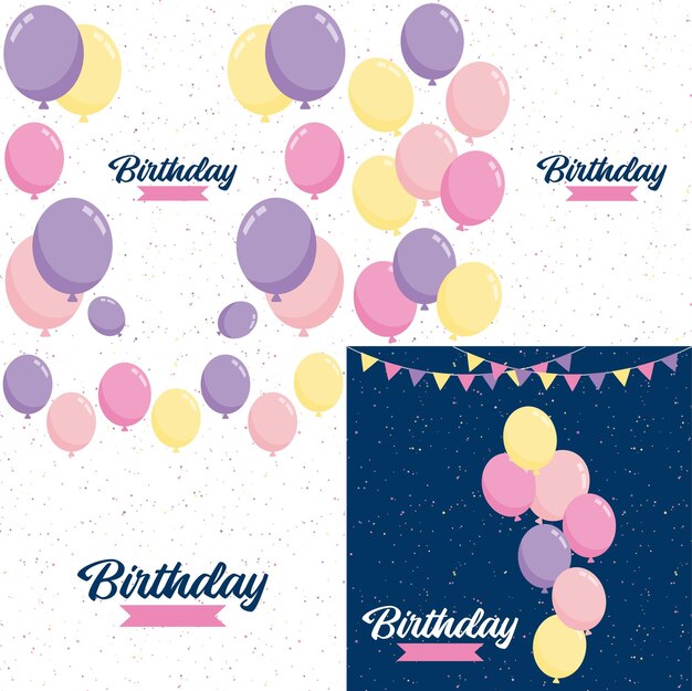 Feliz cumpleaños escrito en una fuente de trazo de pincel con un fondo de salpicaduras de acuarela