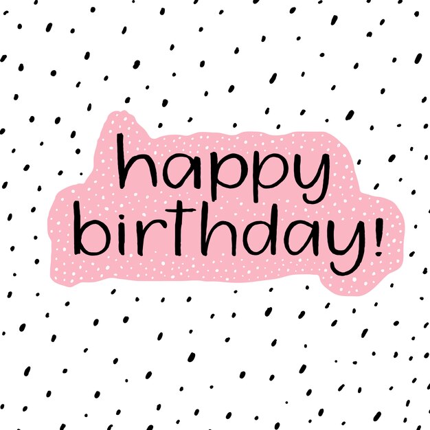 Feliz cumpleaños letras caligrafía pincel degradado pegatina vector