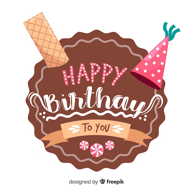 Vector gratuito feliz cumpleaños letras coloridas