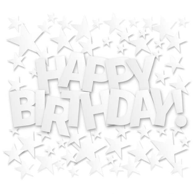 Feliz cumpleaños Letras tarjeta de felicitación. Fondo de Vector