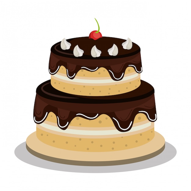 Vector gratuito feliz cumpleaños pastel diseño