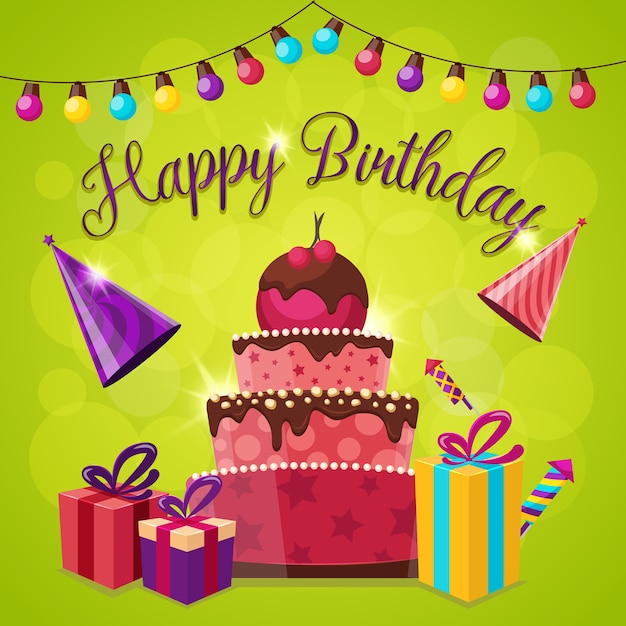 Feliz cumpleaños, tarjeta de felicitación