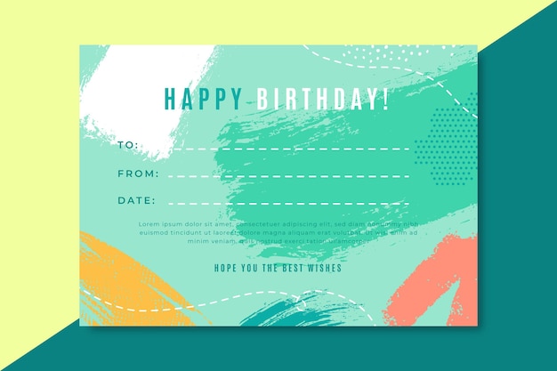 Vector gratuito feliz cumpleaños, tarjeta de felicitación