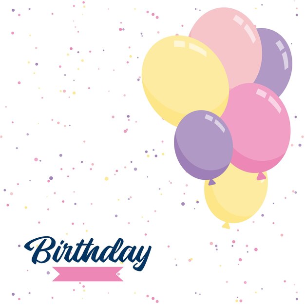 Feliz cumpleaños a ti Fondo de globo para cartel de tarjeta de promoción de fiesta de cumpleaños de fiesta
