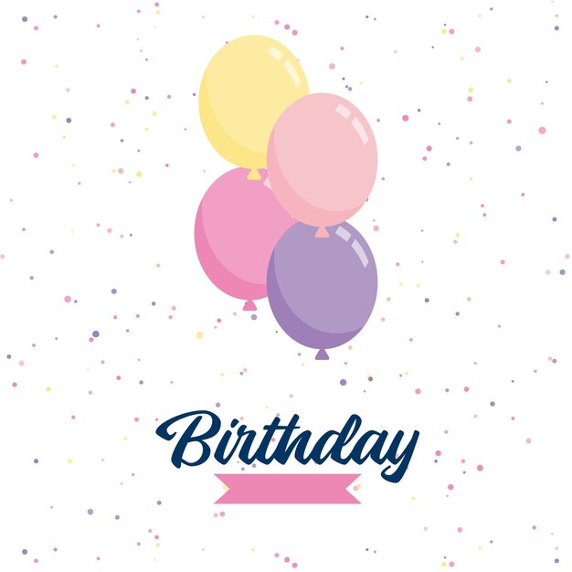 Feliz cumpleaños a ti Fondo de globo para cartel de tarjeta de promoción de fiesta de cumpleaños de fiesta