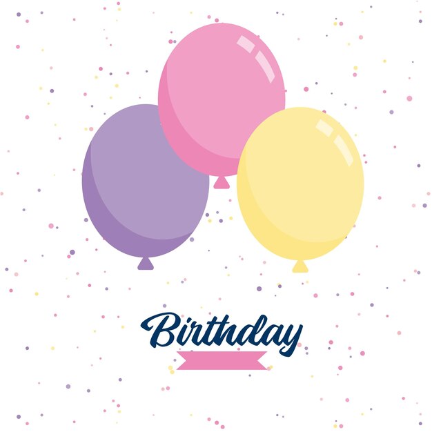 Feliz cumpleaños a ti Fondo de globo para fiesta de cumpleaños tarjeta de promoción cartel Ilustración vectorial