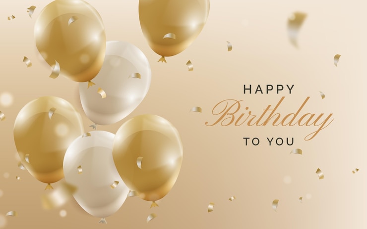 Vector gratuito feliz cumpleaños a tu fondo con globos realistas