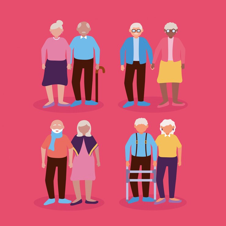 Vector gratuito feliz día de los abuelos diseño plano