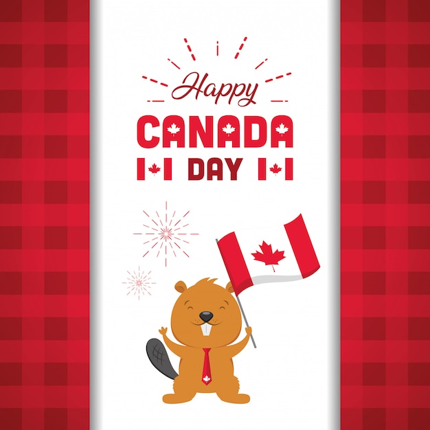 Vector gratuito feliz día de canadá concepto