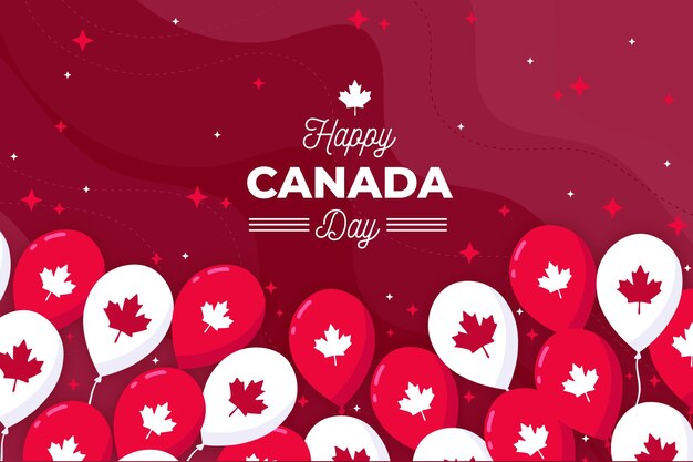 Feliz día de Canadá fondo de pantalla con globos