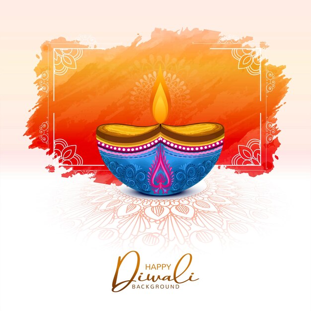 Feliz día de la celebración del festival de la lámpara de aceite de Diwali
