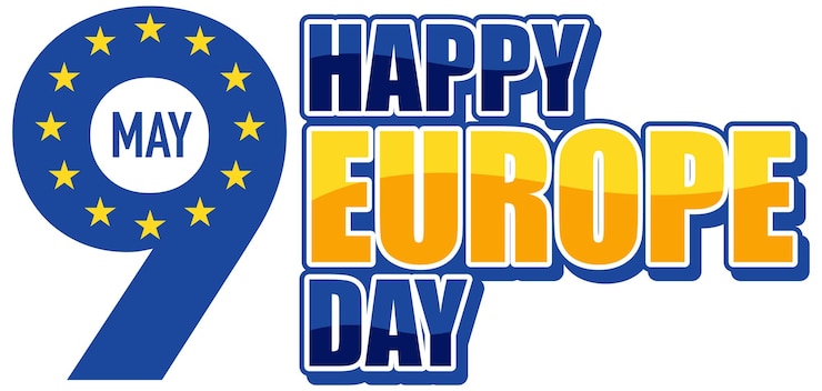 Vector gratuito feliz día de europa diseño vectorial para pancarta o póster