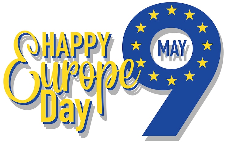 Vector gratuito feliz día de europa diseño vectorial para pancarta o póster