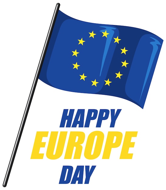 Vector gratuito feliz día de europa diseño vectorial para pancarta o póster