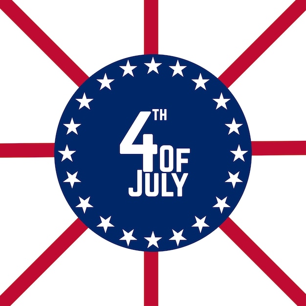 Feliz día de la independencia de ee. uu. fondo azul rojo blanco banner de diseño de redes sociales vector libre