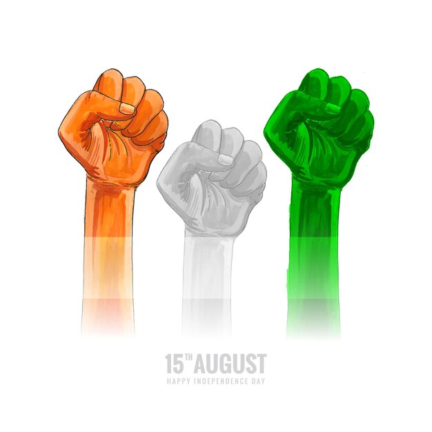 Feliz día de la independencia tricolor con diseño de acuarela de mano