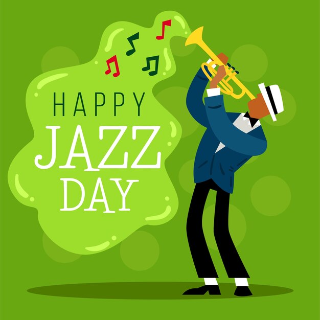 Feliz día del jazz diseño plano