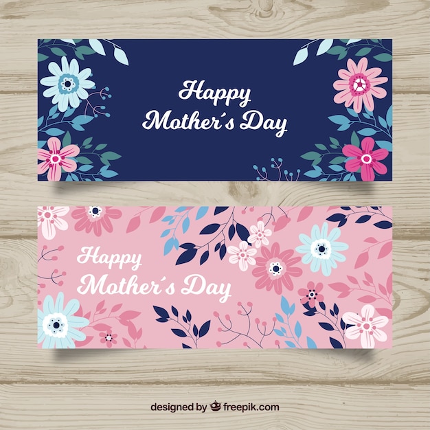 Feliz día de la madre banners en diseño plano