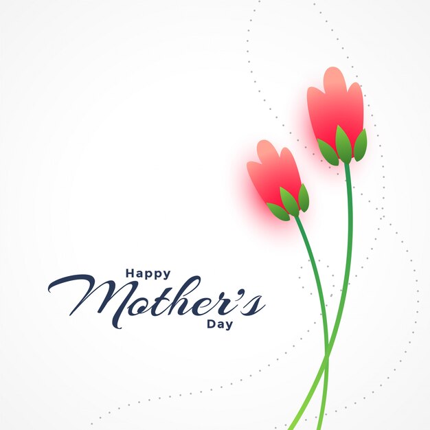 Feliz día de la madre desea tarjeta con dos flores