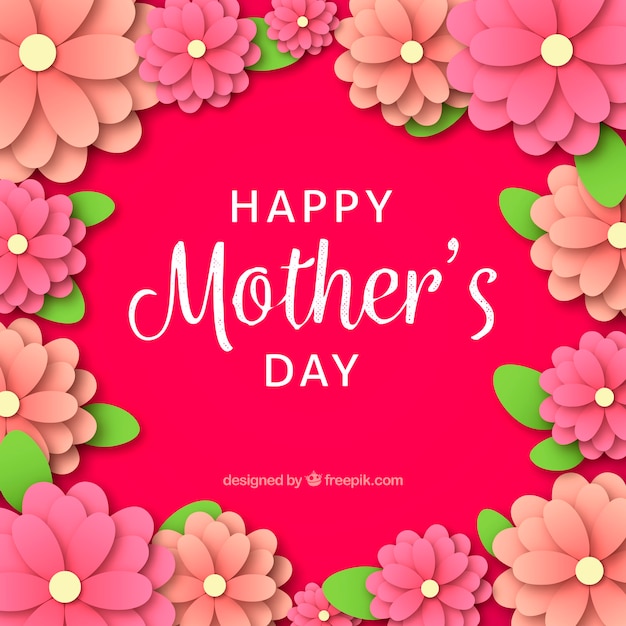 Feliz día de la madre fondo en estilo de papel