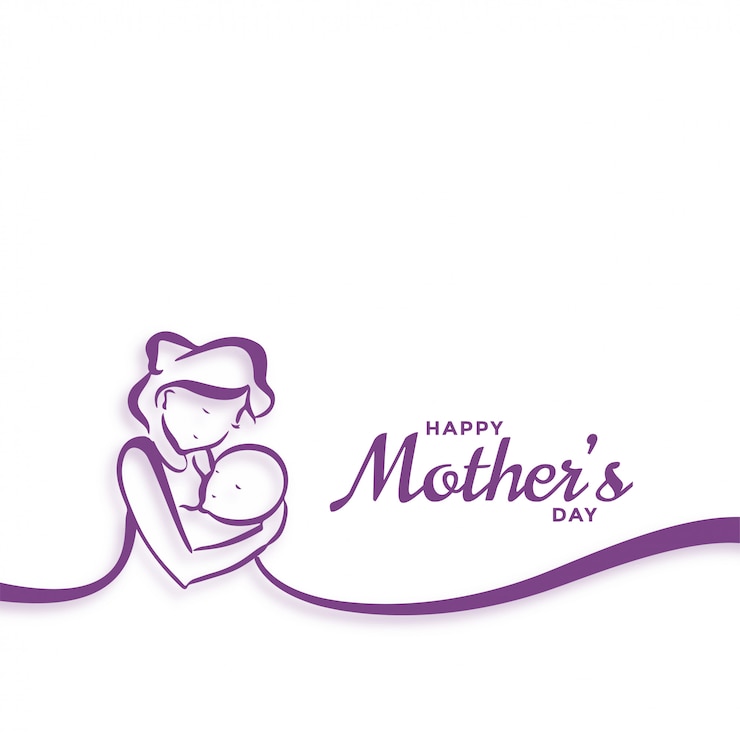 Vector gratuito feliz día de la madre mamá y bebé fondo de amor