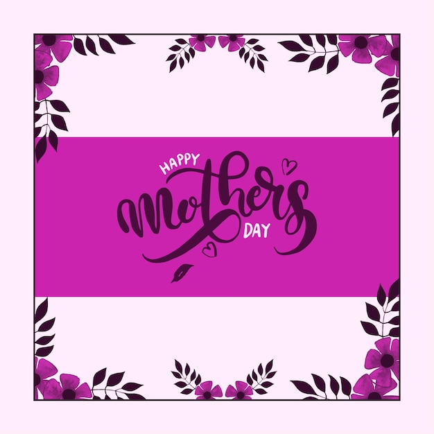 Feliz día de la madre saludos fondo púrpura diseño de redes sociales banner vector gratis