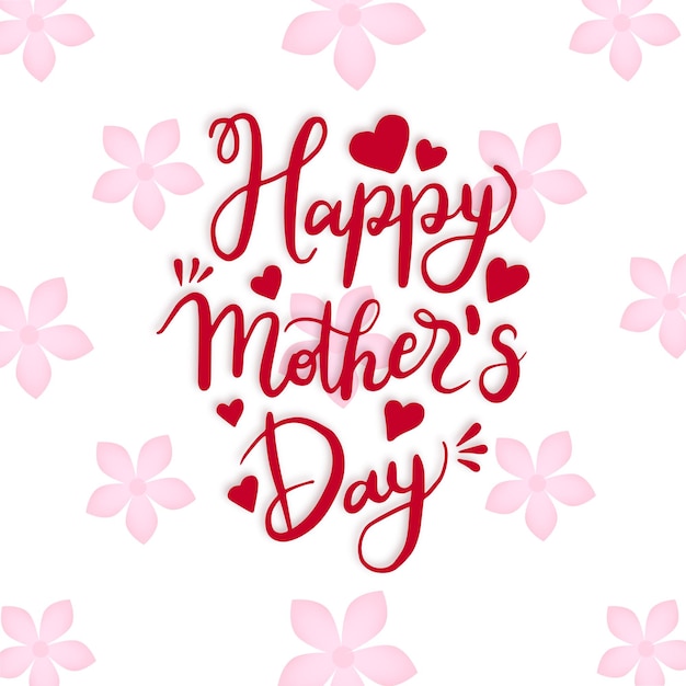 Feliz día de la madre saludos fondo rojo rosa diseño de redes sociales banner vector libre