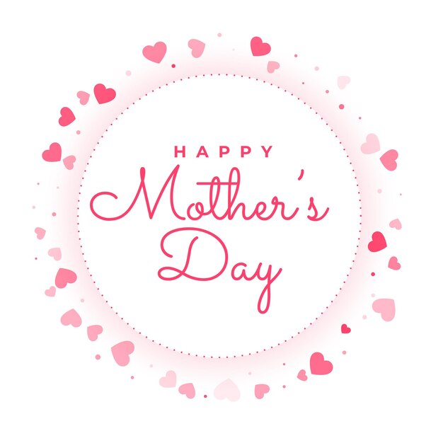 Feliz día de la madre tarjeta de felicitación de amor con marco de corazones