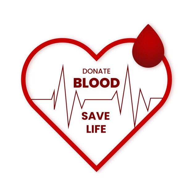 Feliz Día Mundial del Donante de Sangre Fondo Rojo Blanco Banner de Diseño de Redes Sociales Vector Gratis
