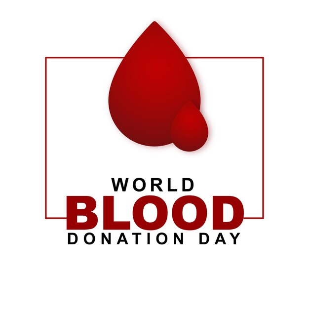 Feliz Día Mundial del Donante de Sangre Fondo Rojo Negro Blanco Diseño de Redes Sociales Banner Vector Gratis