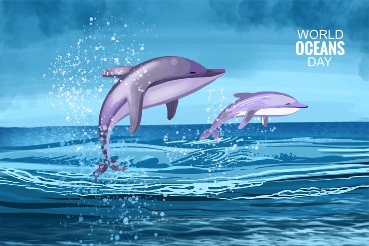 Vector gratuito feliz día mundial de los océanos