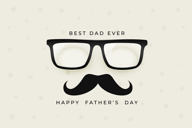 Feliz dia del padre agradable con gafas y bigote