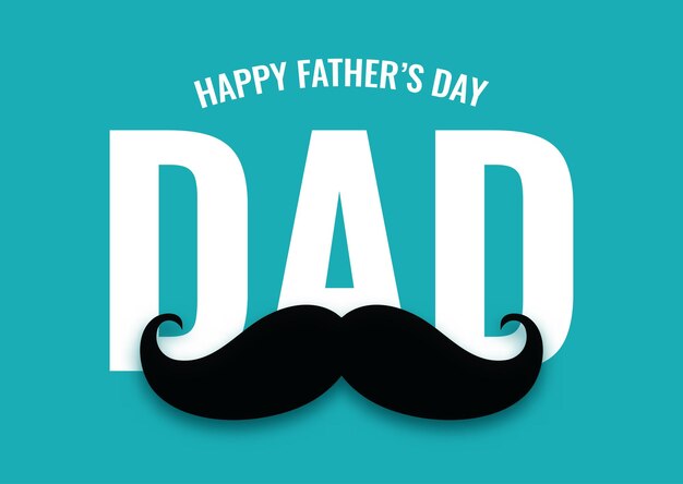 Feliz día del padre con un diseño de bigote negro