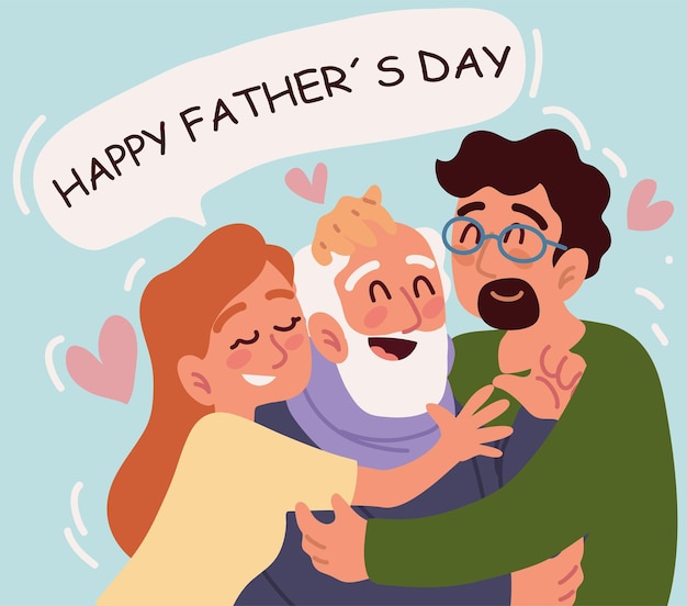 Vector gratuito feliz día del padre estilo de tarjeta festiva