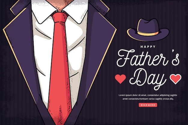 Vector gratuito feliz día del padre con hombre en traje