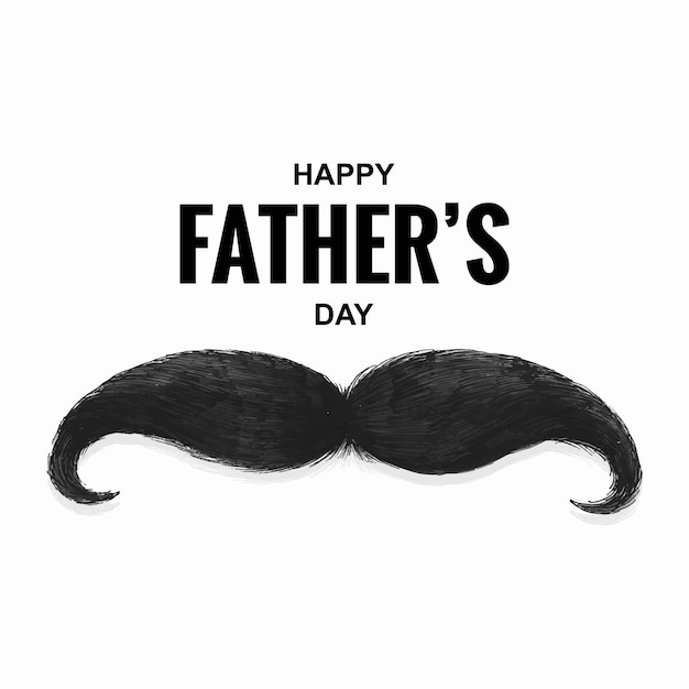 Feliz día del padre lindo diseño de tarjeta de bigote