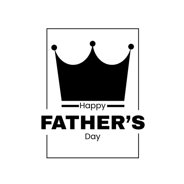 Feliz día del padre Saludos Fondo blanco negro Banner de diseño de redes sociales Vector libre