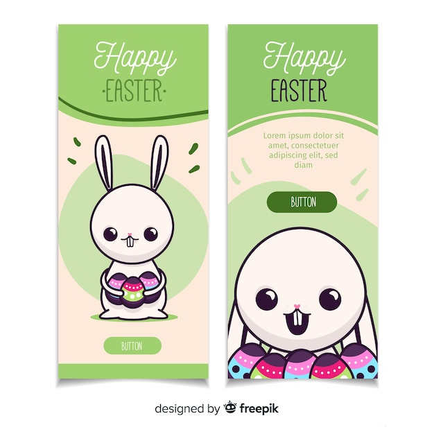 Feliz día de pascua banners