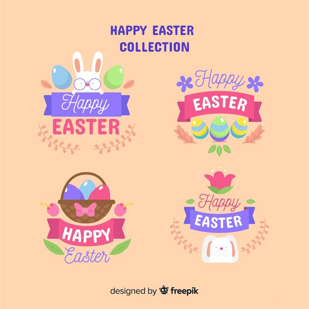 Feliz día de pascua colección de pegatinas